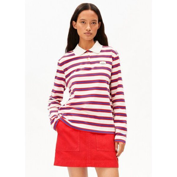 ARMEDANGELS STRIPE POLO Damen Longsleeve Polo aus Bio-Baumwolle