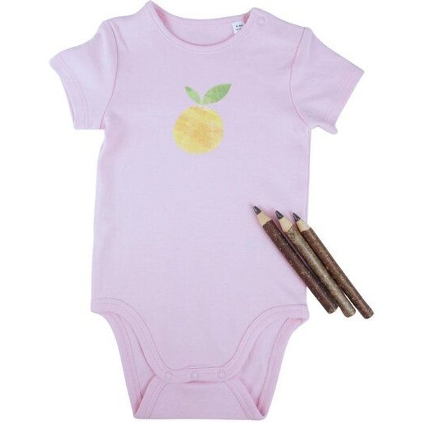 MELAdi Kinder Baby - Body aus Biobaumwolle - Orange auf Pink