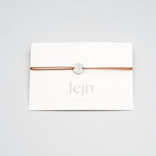 fejn jewelry Armband 'satin disc' mit farbigen Textilband