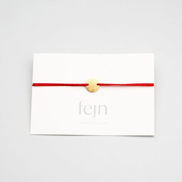 fejn jewelry Armband 'satin disc' mit farbigen Textilband