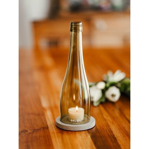 MaBe Wein Windlicht passend für jeden Tisch, Sideboard, Tresen - egal ob innen oder außen
