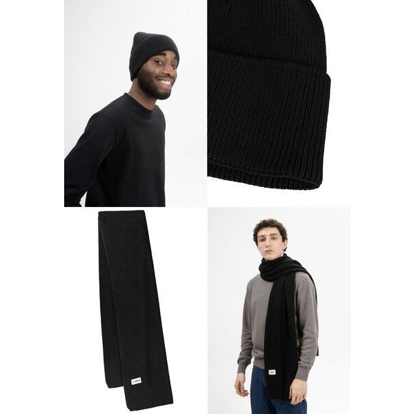 MELA Bundle Strickmütze KALI + Rippstrick Schal NAGNA