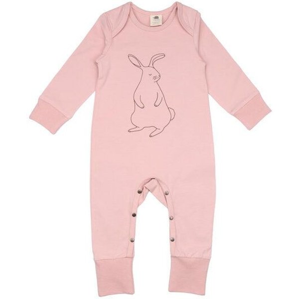 Baby Strampler GOTS-zertifiziert aus Bio-Baumwolle, rosa, langarm mit Füßen – Walkiddy, weich & hautfreundlich