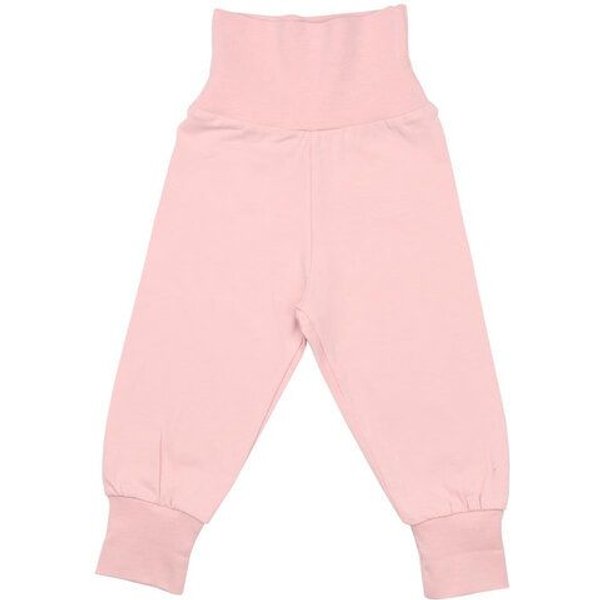 Baby Krabbelhose GOTS-zertifiziert aus Bio-Baumwolle, rosa mit hohem Komfortbund & Rippbündchen – Walkiddy, weich, elastisch & krabbelgeeignet
