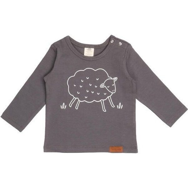 Kinder Langarmshirt GOTS zertifiziert, 95% Bio-Baumwolle, grau, Igel-Motiv, weich & elastisch – Walkiddy