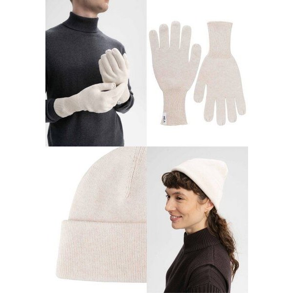 MELA Bundle Feinstrick Mütze HIMMAT + Strick Handschuhe RISHI