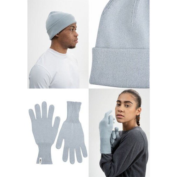 MELA Bundle Feinstrick Mütze HIMMAT + Strick Handschuhe RISHI