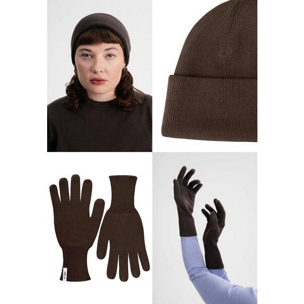 MELA Bundle Feinstrick Mütze HIMMAT + Strick Handschuhe RISHI