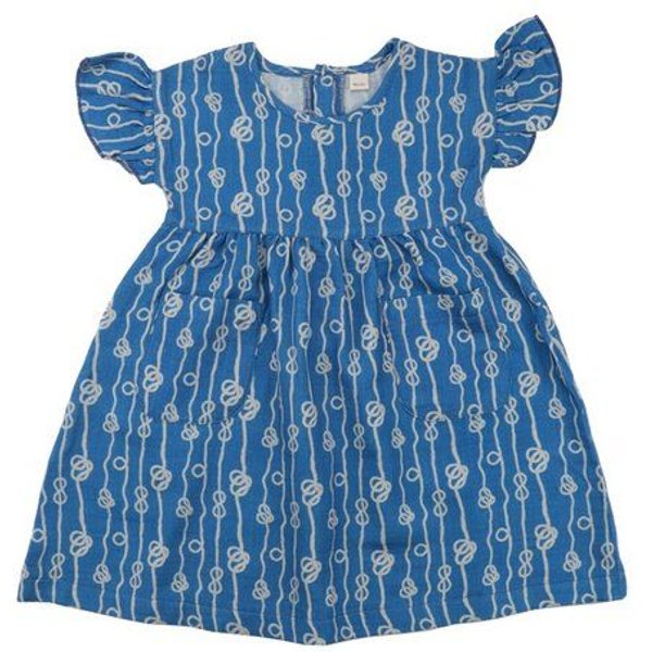 Kleinkinder Kleid Bio-Baumwolle Birds of the Rainforest Blau Walkiddy, GOTS-zertifiziertes Kinderkleid, vegan, weiches Jersey-Kleid für Kindergarten, Familienfeiern & Alltag