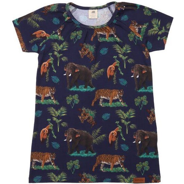 Organic Cotton Tropical Asia Tunika Blau - GOTS-Zertifizierte, Umweltfreundliche Mode – Walkiddy