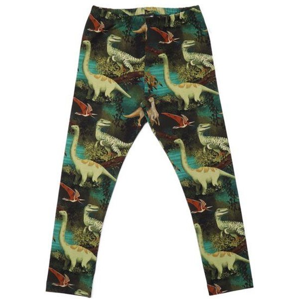 Babyleggings GOTS-zertifiziert aus Bio-Baumwolle grün mit Dinosaurier-Motiv – Walkiddy