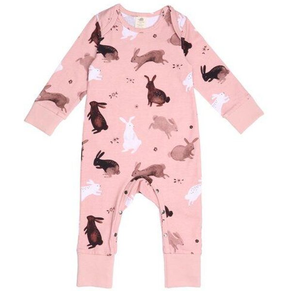 Baby Strampler Rosa GOTS-zertifiziert aus Bio-Baumwolle, langarm mit Füßen – Walkiddy, weich, hautfreundlich & pflegeleicht