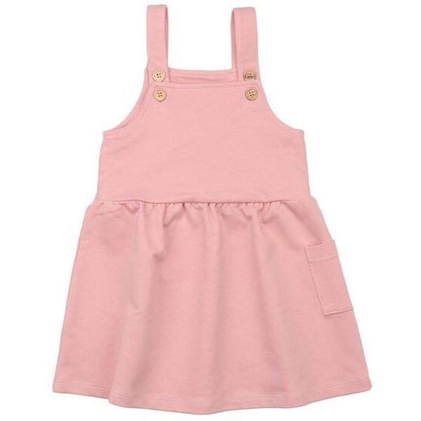 Kinder Latzkleid GOTS zertifiziert, rosa „Silver Pink“, Bio-Baumwolle, weich – Walkiddy