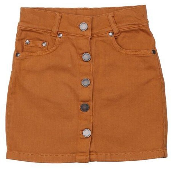 Baby Jeansrock GOTS zertifiziert, Bio-Baumwolle, braun (Denim-Look), Knopfleiste, bequem – Walkiddy