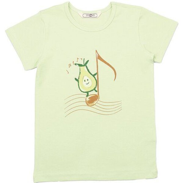 Cotokids Kinder T-Shirt Bio-Baumwolle „Avocado 13“ natur, Kurzarmshirt mit fruchtigem Print von Walkiddy für Schulkinder, weicher Jersey, hautfreundlich, elastisch & nachhaltig gefertigt