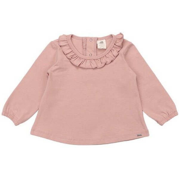 Walkiddy Cat Pink Bio-Baumwolle Ruffle Bluse - GOTS Zertifiziert, Hypoallergen, Nachhaltige Faire Produktion
