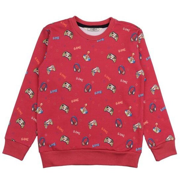 Cotokids Kinder Sweatshirt Baumwolle, Rot, Allover-Muster, Walkiddy