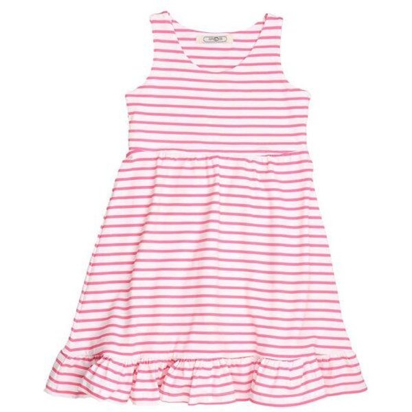 Cotokids Kinder Trägerkleid GOTS-zertifiziert aus Bio-Baumwolle, rosa-weiß gestreift, ärmellos, schwingender Rock – Walkiddy, sommerlich & bequem