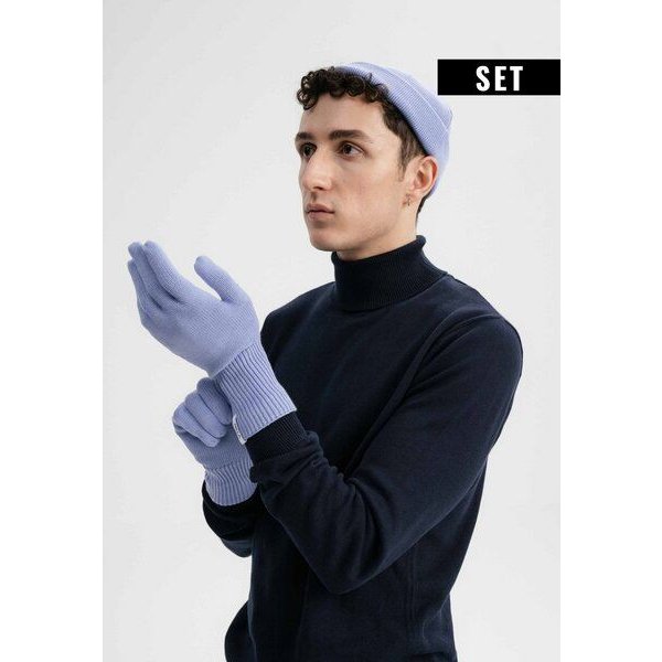 MELA Bundle Feinstrick Mütze kurz LESH + Strick Handschuhe RISHI
