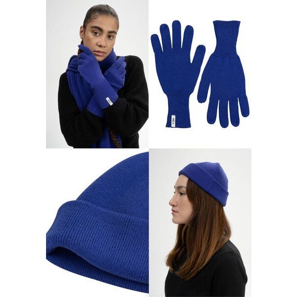 MELA Bundle Feinstrick Mütze kurz LESH + Strick Handschuhe RISHI