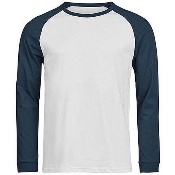 TeeJays Herren Langarm T-Shirt Two Tone Bio - Baumwolle bis 3XL Longsleeve