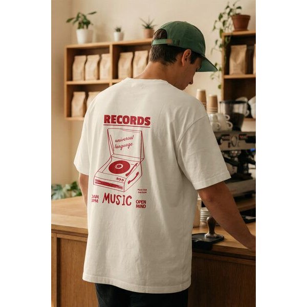 Kultgut Artdesign - Shirt aus recycelter Biobaumwolle / Records