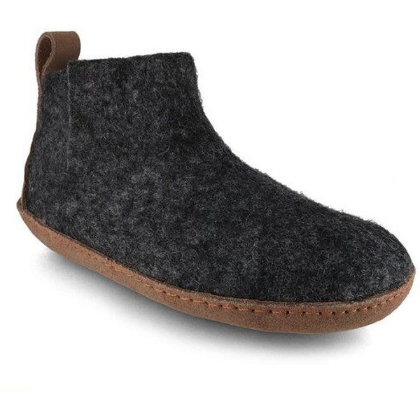 WoolFit Yeti Filzboots hohe Hausschuhe mit Ledersohle, handgefilzt aus 100% Wolle