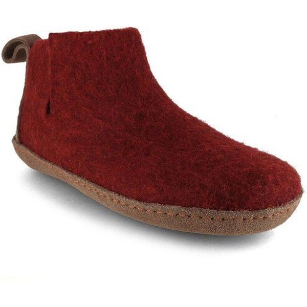 WoolFit Yeti Filzboots hohe Hausschuhe mit Ledersohle, handgefilzt aus 100% Wolle