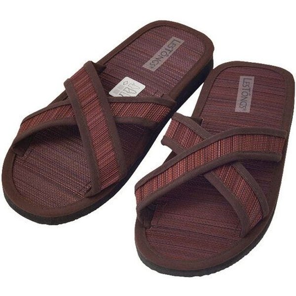 Les Tôngs Juncus-X Dark Offene Zimtlatschen vegane &Gesunde Zimtsohle Flip Flops