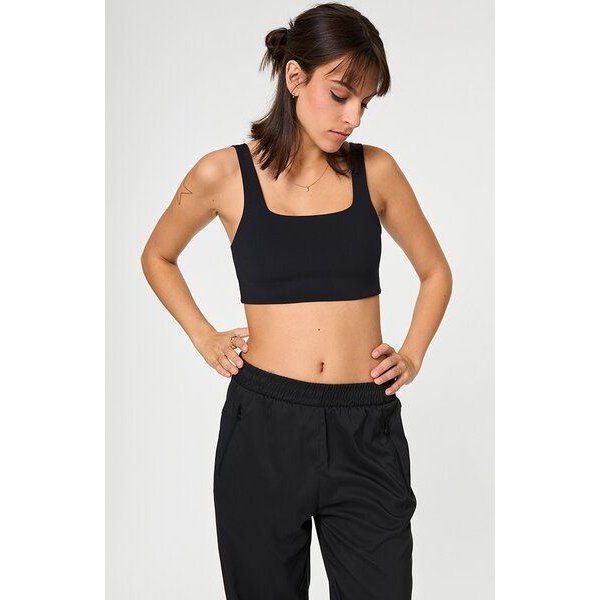 Girlfriend Collective Damen Sport-BH Schwarz „Tommy" aus recyceltem Plastik