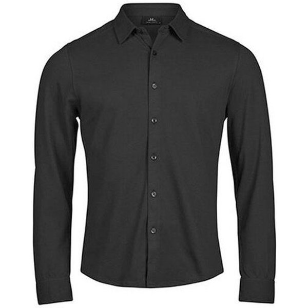 TeeJays Herren Men Stretch Hemd Langarm Pique Stoff