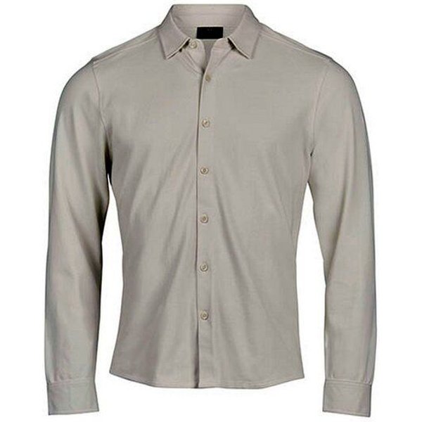 TeeJays Herren Men Stretch Hemd Langarm Pique Stoff