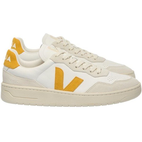 Veja Damen-Sneaker V-90 OT Leather White Safran