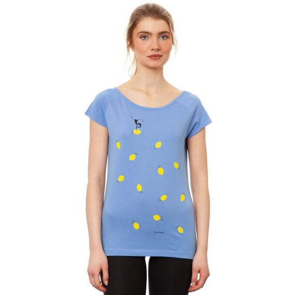 FellHerz Damen Raglan T-Shirt Lemon Girl cornflower Hellblau aus 100% Biobaumwolle