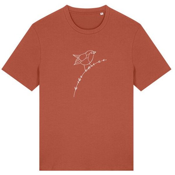 Brandless Basic Bio Unisex T-Shirt Rotkehlchen 180g/m² XXS - 3 XL