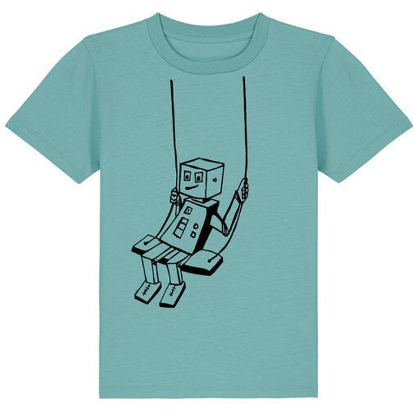 päfjes Rocco Roboter schaukelt für sein Leben gern - Fair Wear Bio Kinder T-Shirt