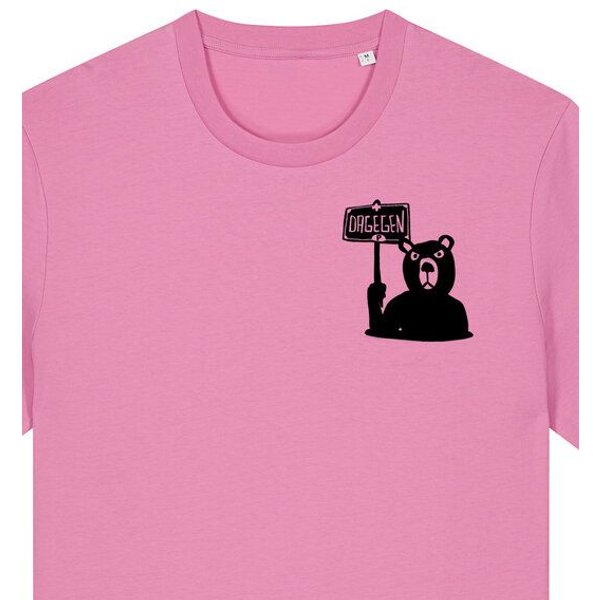 päfjes Der Bär ist DAGEGEN! Du auch? - Fair Wear Männer Unisex Bio T-Shirt Siebdruck