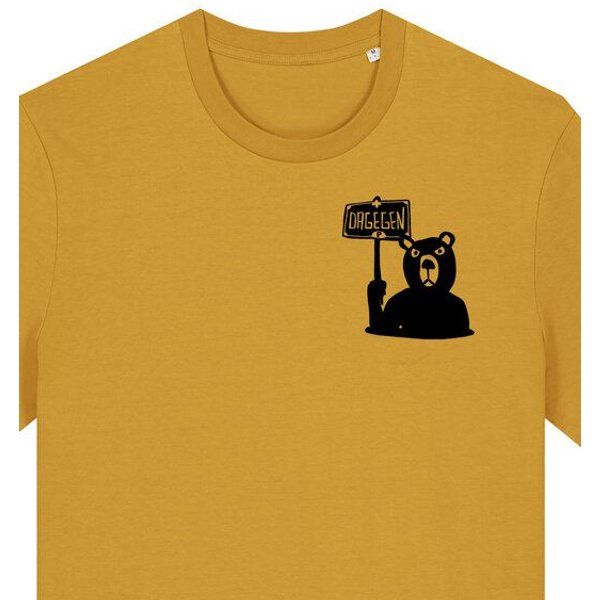 päfjes Der Bär ist DAGEGEN! Du auch? - Fair Wear Männer Unisex Bio T-Shirt Siebdruck