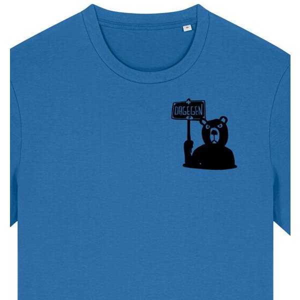 päfjes Der Bär ist DAGEGEN! Du auch? - Fair Wear Männer Unisex Bio T-Shirt Siebdruck