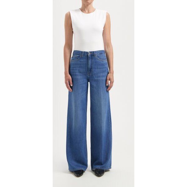 MUD Jeans Damen Jeans "Sara High Loose Flow - Medium Vintage Stone"
