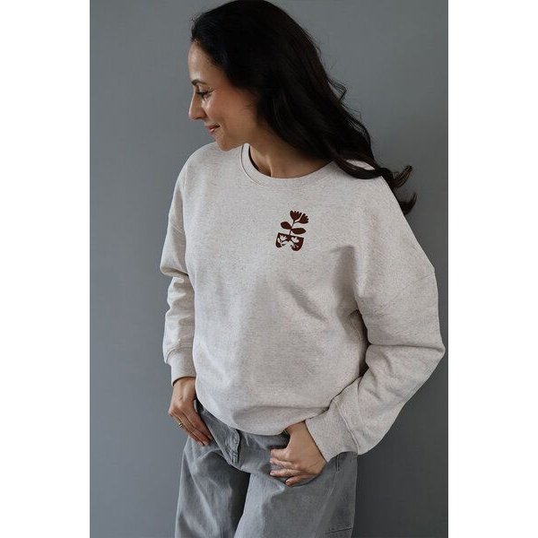 Kultgut Artdesign Boxy-Style Sweatpullover/ Laissez les fleurs