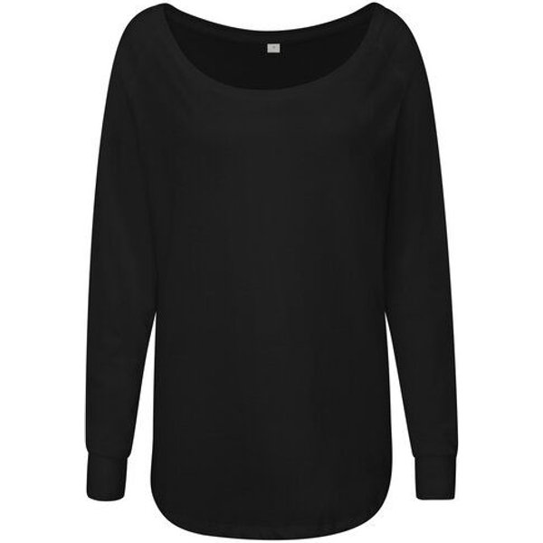 Mantis Damen Loose Fit T-Shirt Langarm weiter Halsausschnitt