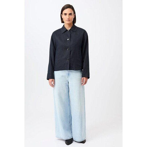 LangerChen Schlichte Jacke aus Leinen