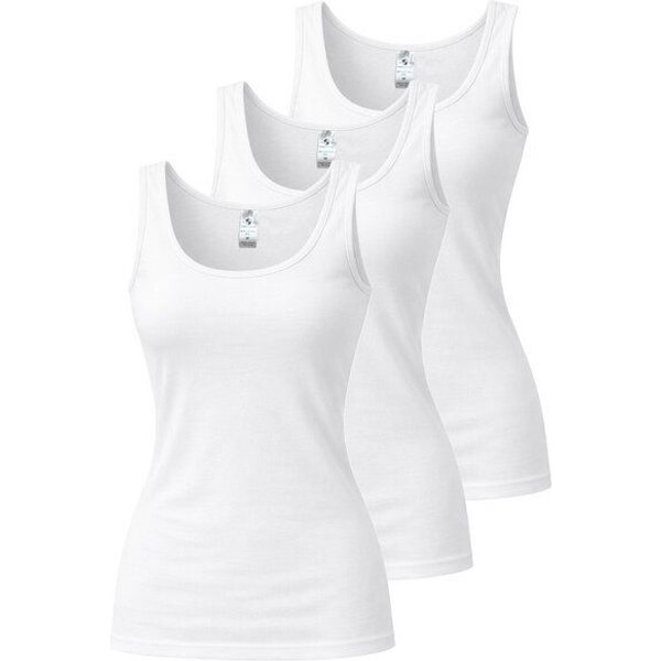 Haasis Bodywear Damen CLASSIC Achselhemd, 3er Pack, Bio Baumwolle