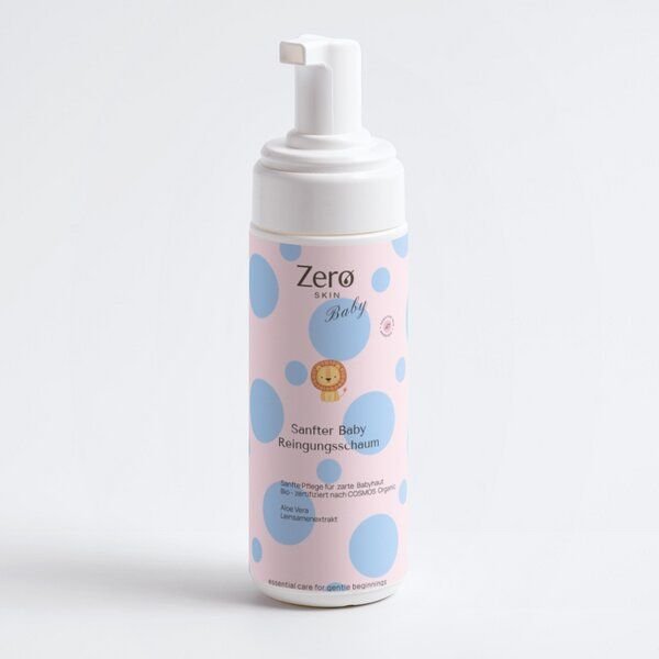 Zero Skin Sanfter Baby Reinigungsschaum - 150 ml - seifenfreier Pflegeschaum ab Geburt mit Bio-Aloe Vera, Kamille & Leinsamen, Feuchtigkeitsboost mit Glycerin & Sodium PCA – vegan & ECOCERT COSMOS Organic zertifiziert