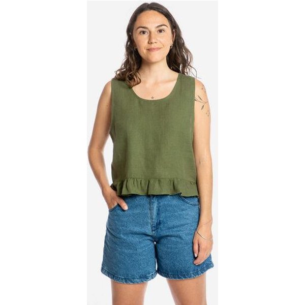 Matona Ärmelloses Top | Gathered Top | aus Leinen
