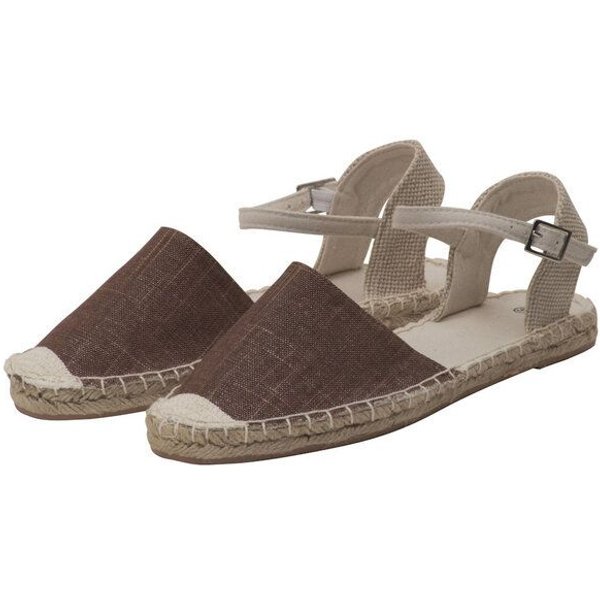 Japanwelt Espadrilles Damen Espadrilles Riemchen Canvas offen Slipper Sommersandalen