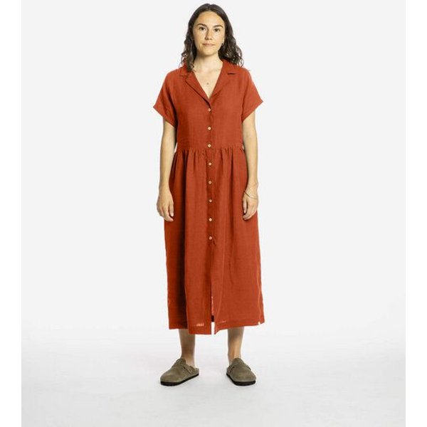 Matona Midikleid | Collared Dress | aus Leinen
