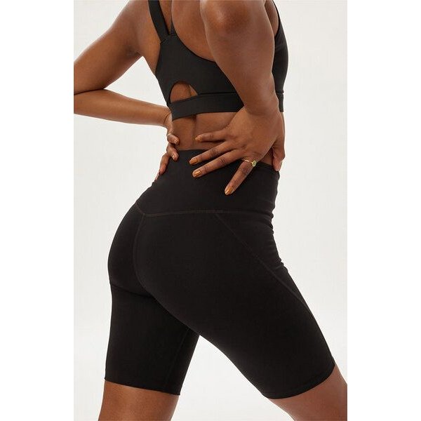 Girlfriend Collective Damen Bike Shorts mit hohem Bund „Compressive" aus recyceltem Plastik