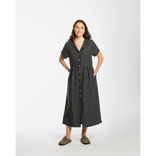 Matona Midikleid | Collared Dress | aus Leinen